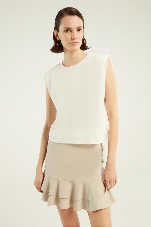  VATKALI BİSİKLET YAKA KOLSUZ T-SHIRT