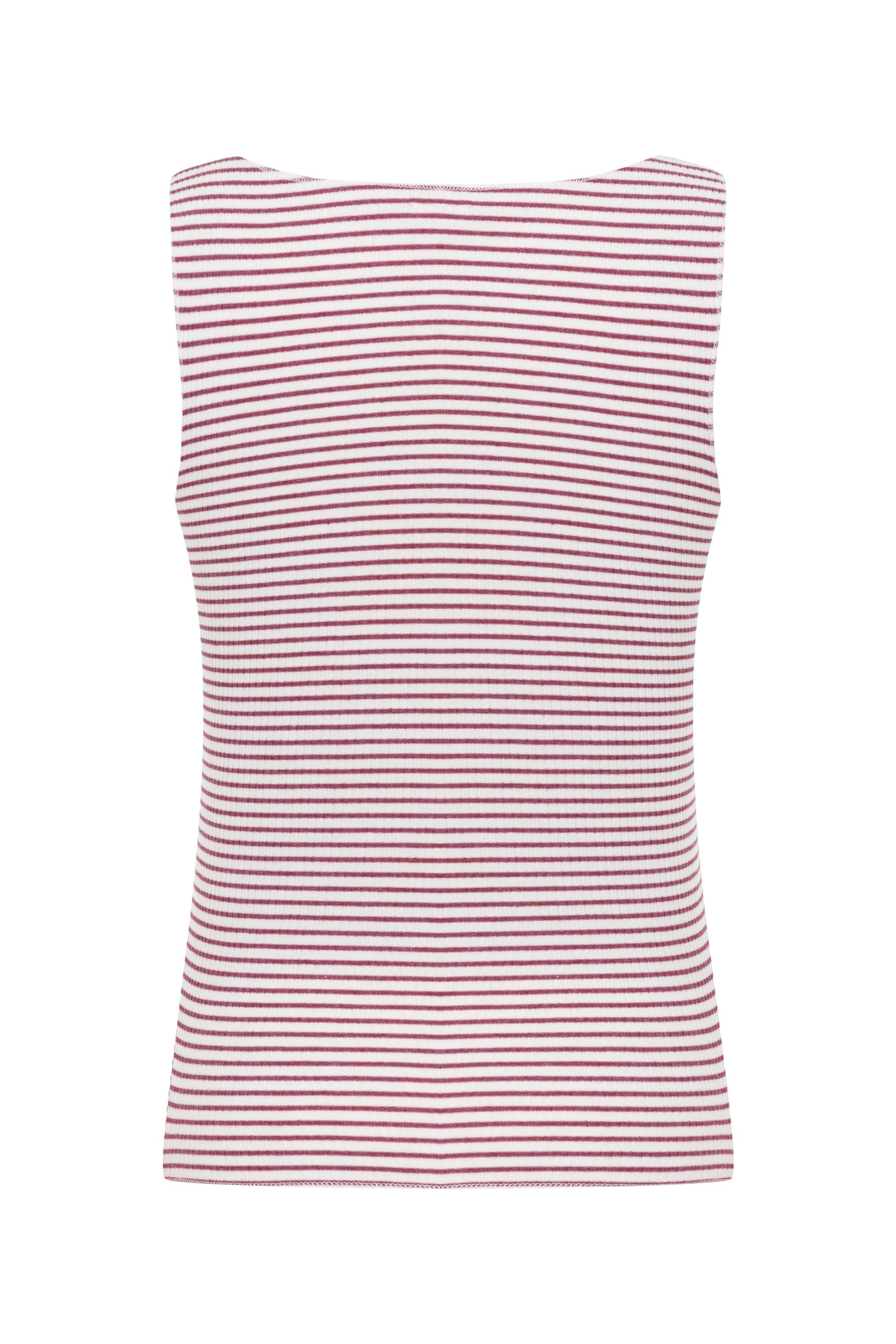 ÇİZGİLİ U YAKA KOLSUZ ATLET