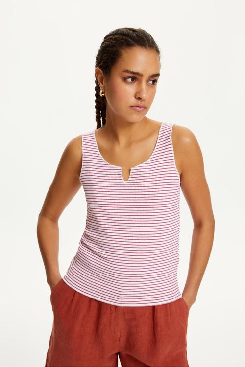  ÇİZGİLİ U YAKA KOLSUZ ATLET