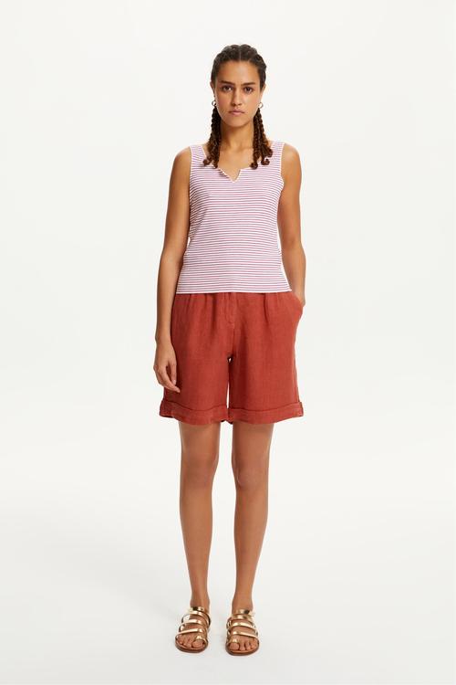  ÇİZGİLİ U YAKA KOLSUZ ATLET