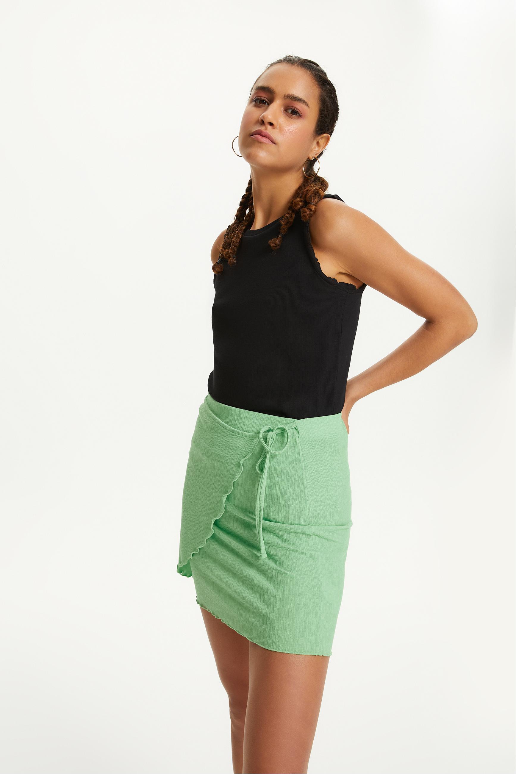 FIRFIR DETAYLI BAĞLAMA DETAYLI MİNİ ETEK