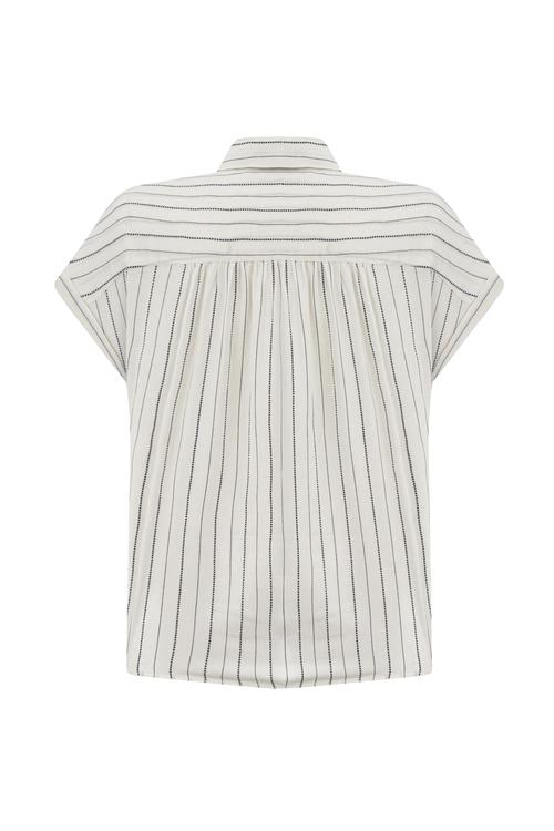  ÇİZGİLİ RAHAT KESİM KISA KOLLU GÖMLEK