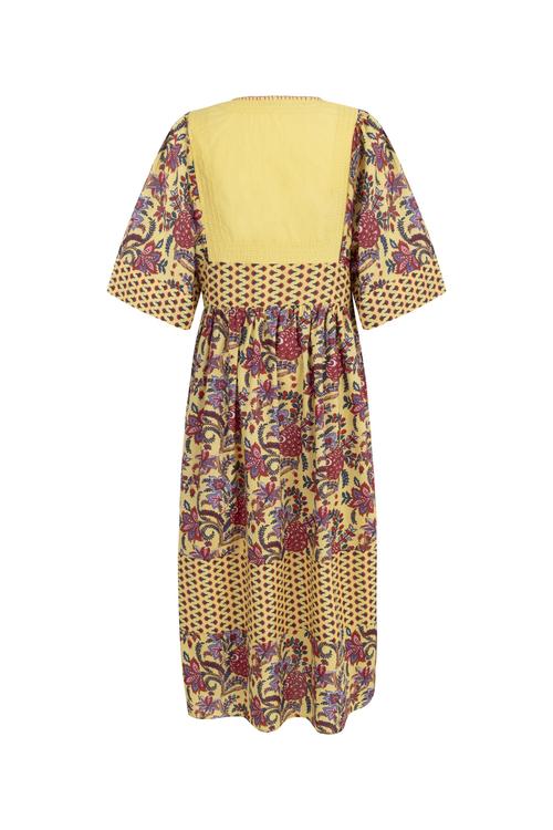  ÇİÇEK DESENLİ UZUN ELBİSE