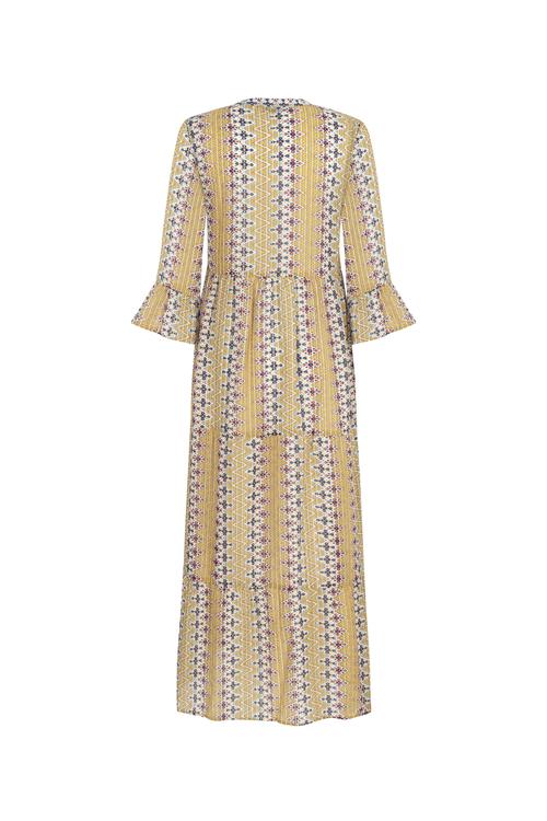  ETNİK DESENLİ UZUN ELBİSE