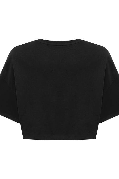  BİSİKLET YAKA KISA KOLLU CROP T-SHIRT