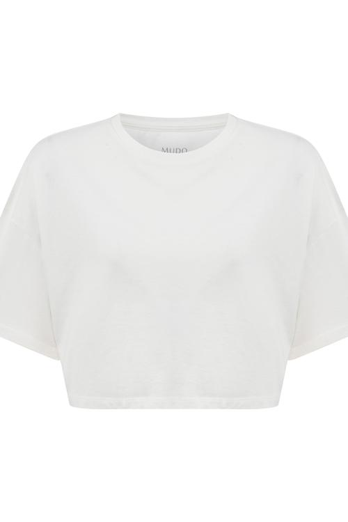  BİSİKLET YAKA KISA KOLLU CROP T-SHIRT