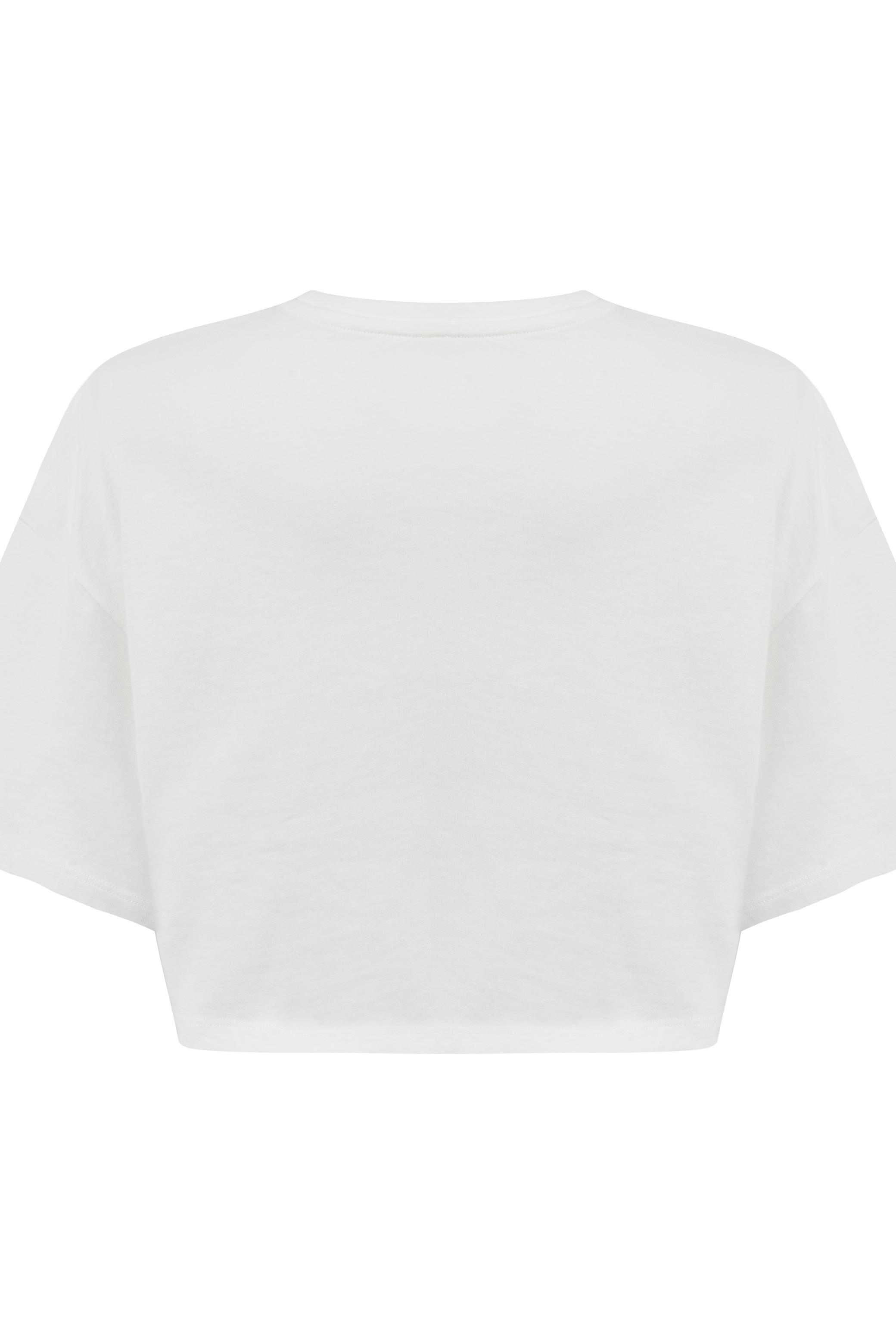 BİSİKLET YAKA KISA KOLLU CROP T-SHIRT