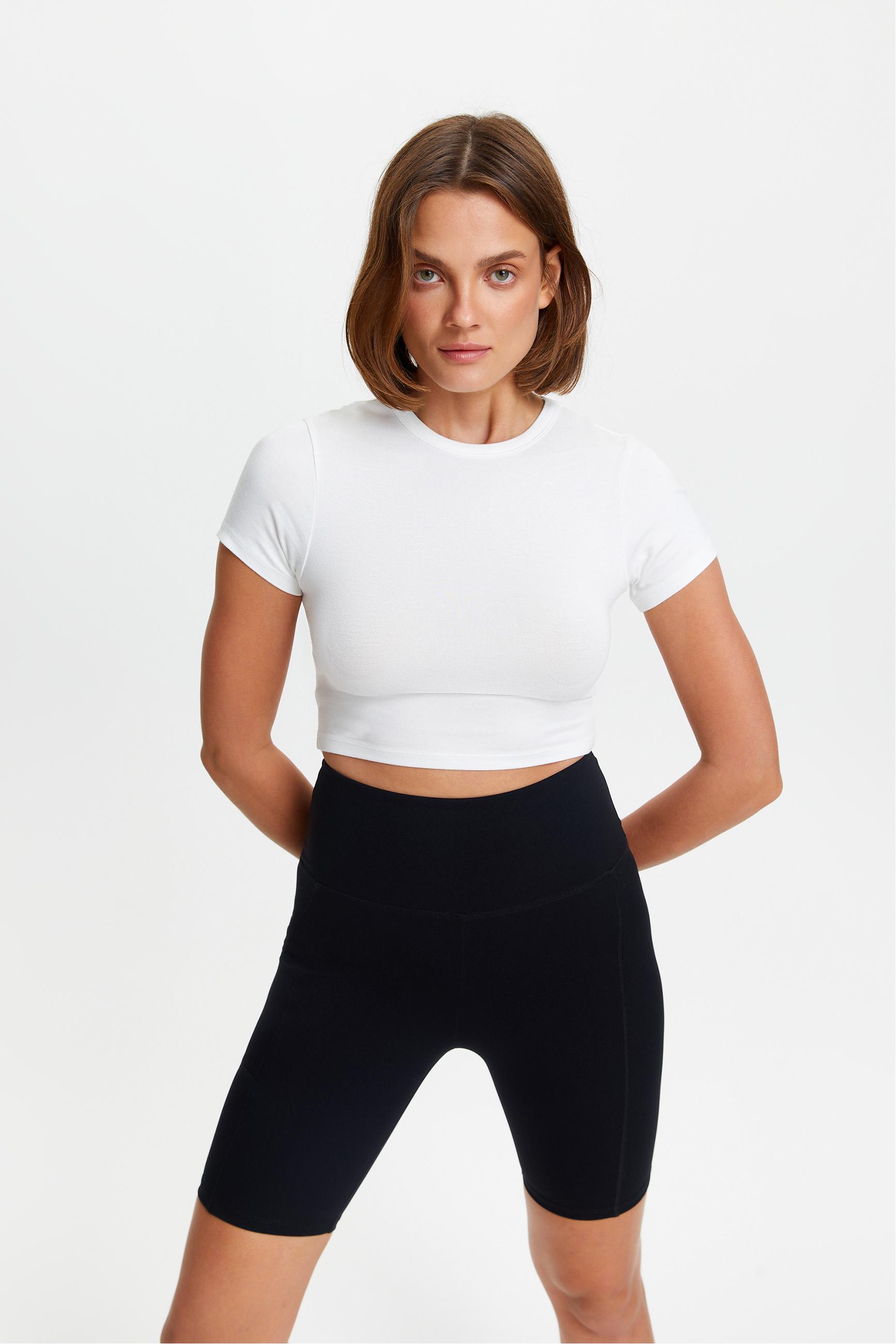 BİSİKLET YAKA CROP TOP