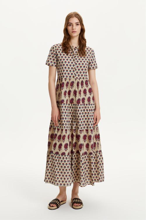  ETNİK DESENLİ UZUN GÖMLEK ELBİSE