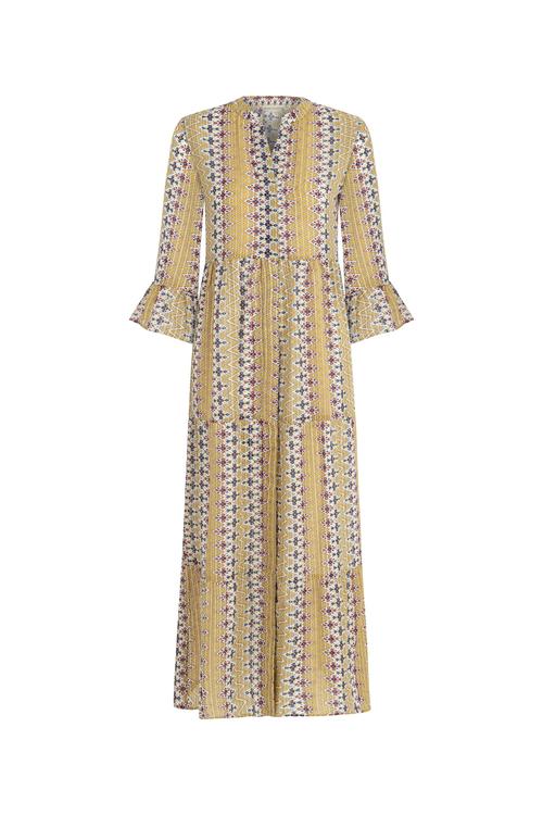  ETNİK DESENLİ UZUN ELBİSE