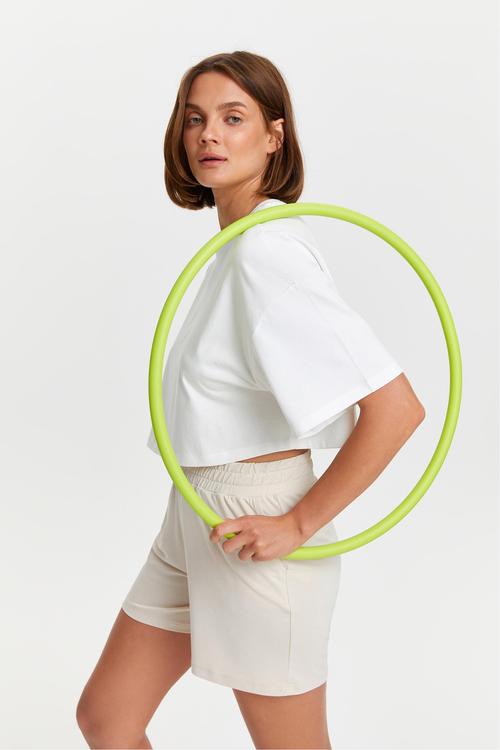  BİSİKLET YAKA KISA KOLLU CROP T-SHIRT