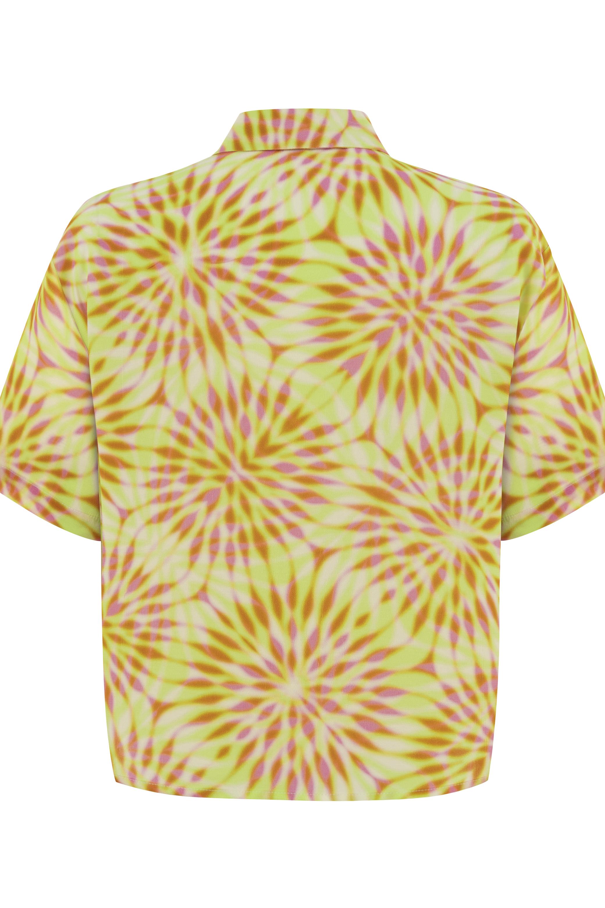 DESENLİ KISA KOLLU VİSKOZ GÖMLEK