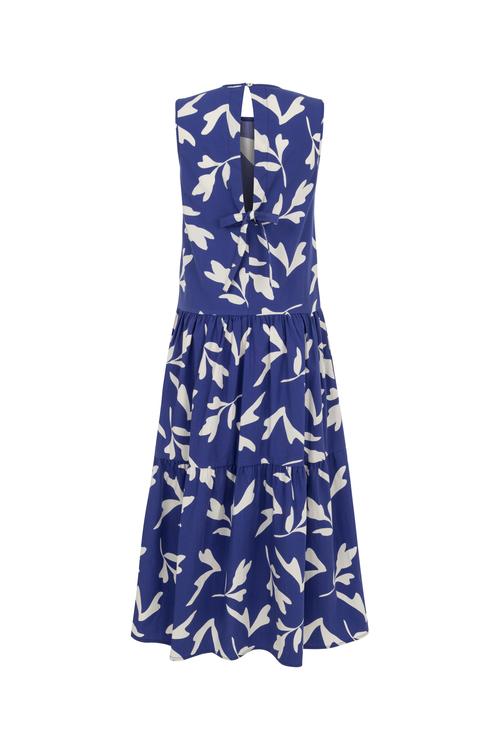  ÇİÇEK DESENLİ A FORM MİDİ ELBİSE