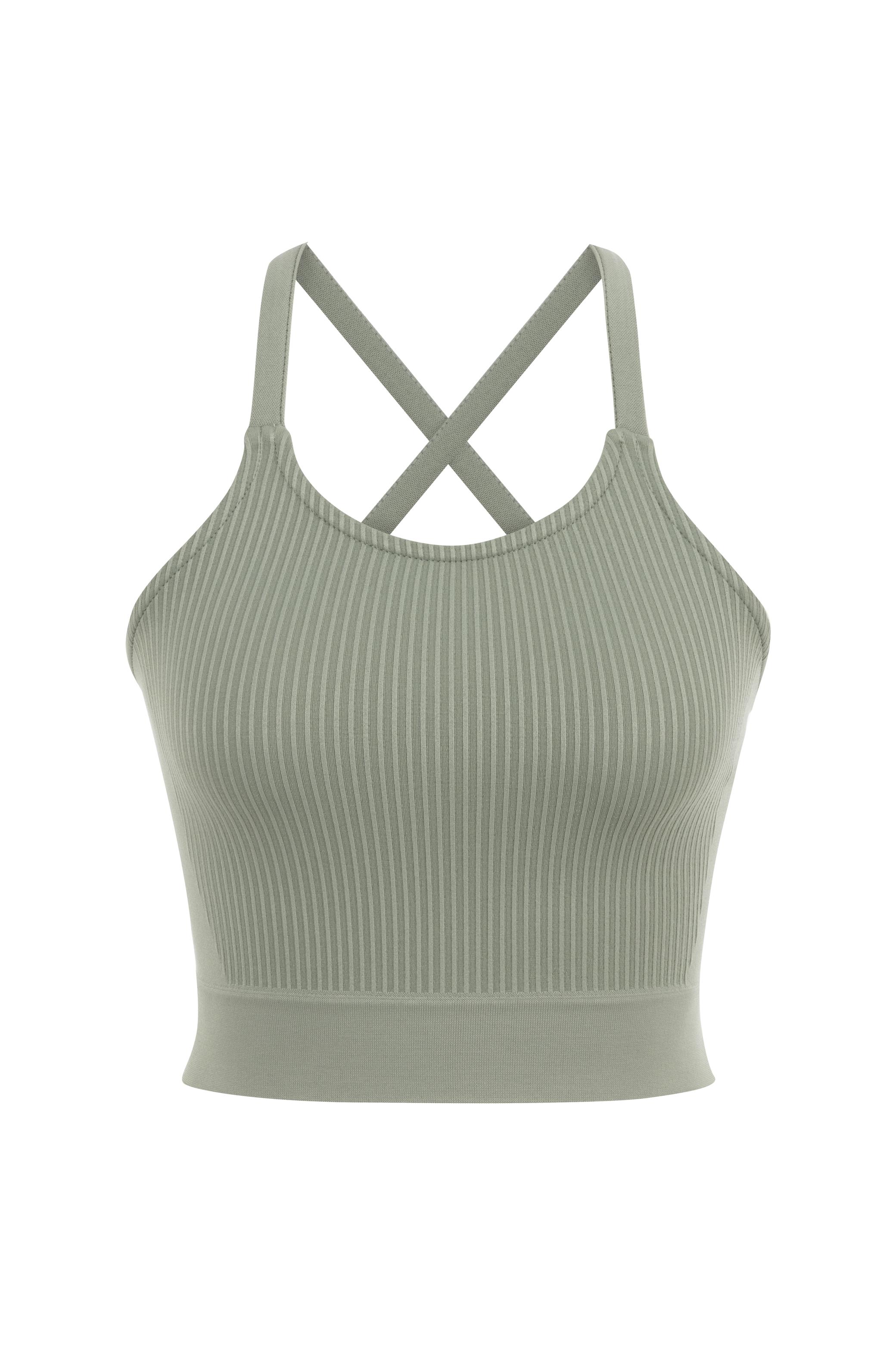 ÇAPRAZ SIRT DETAYLI FİTİLLİ CROP ATLET