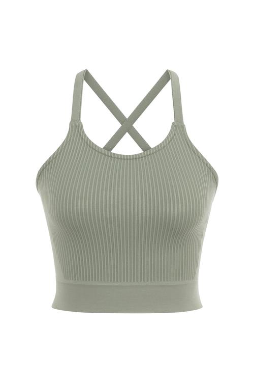  ÇAPRAZ SIRT DETAYLI FİTİLLİ CROP ATLET