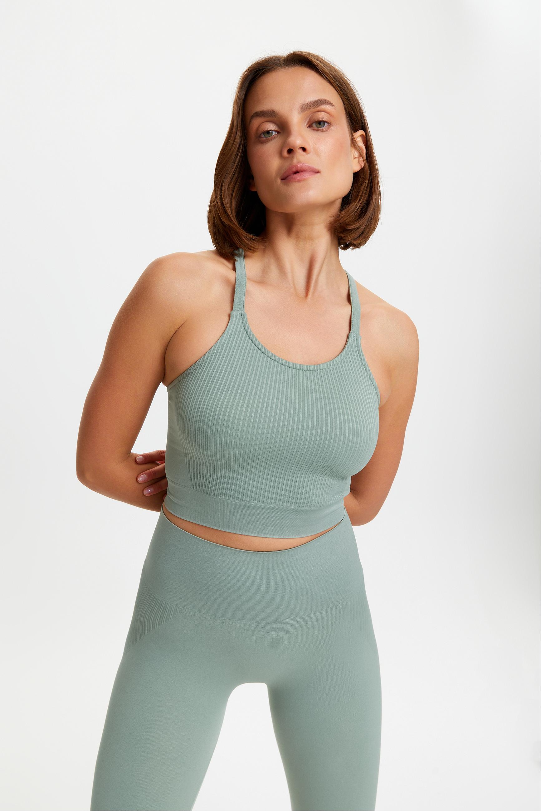 ÇAPRAZ SIRT DETAYLI FİTİLLİ CROP ATLET