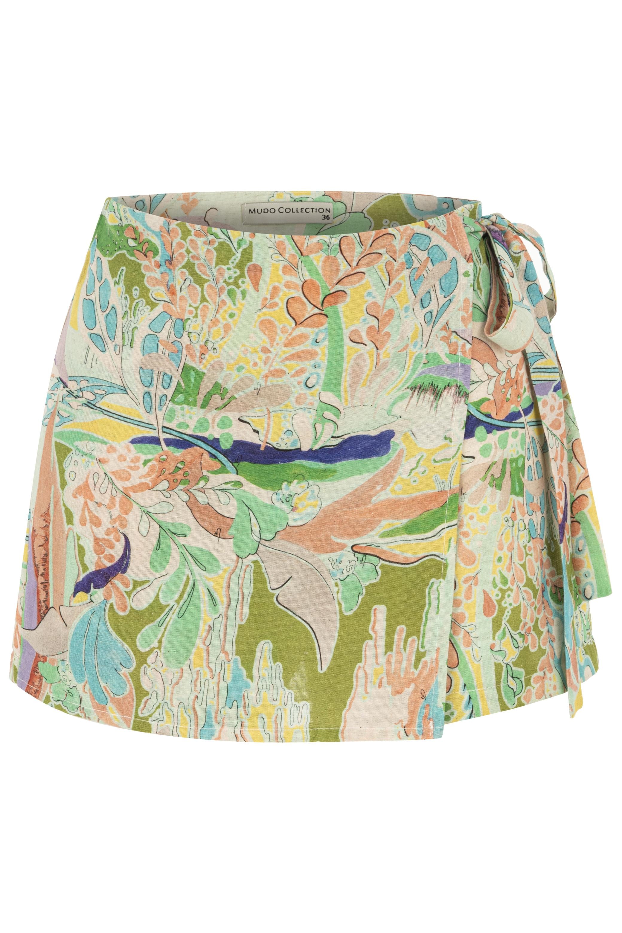 ÇİÇEK DESENLİ MİNİ ŞORT ETEK