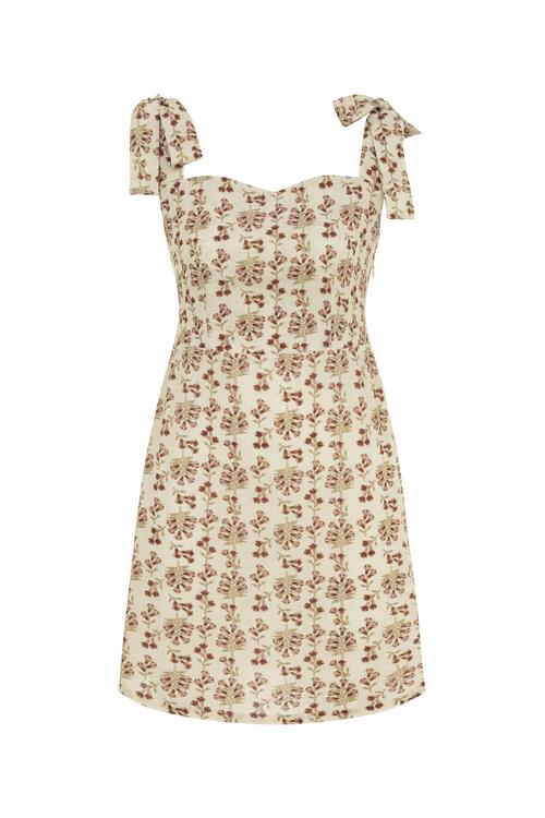  ÇİÇEK DESENLİ MİNİ ELBİSE
