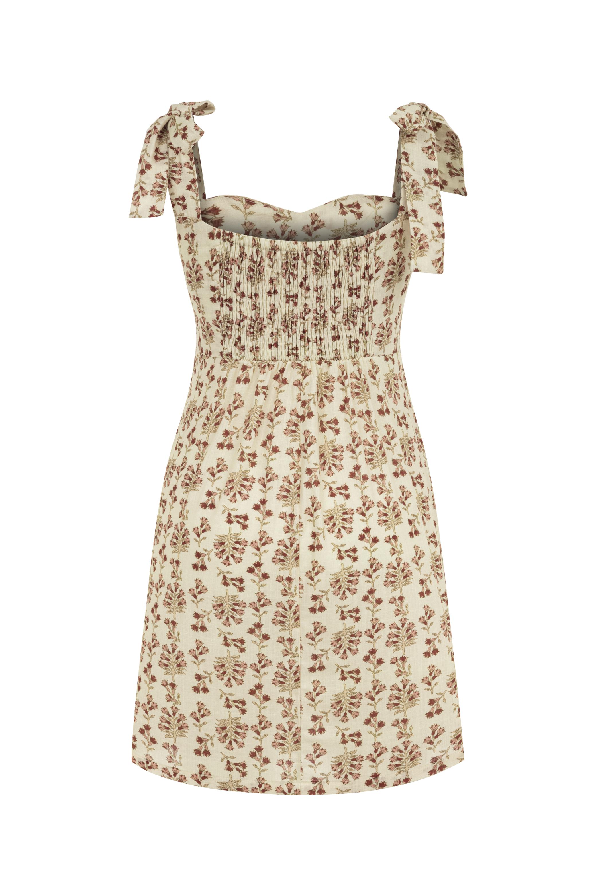 ÇİÇEK DESENLİ MİNİ ELBİSE