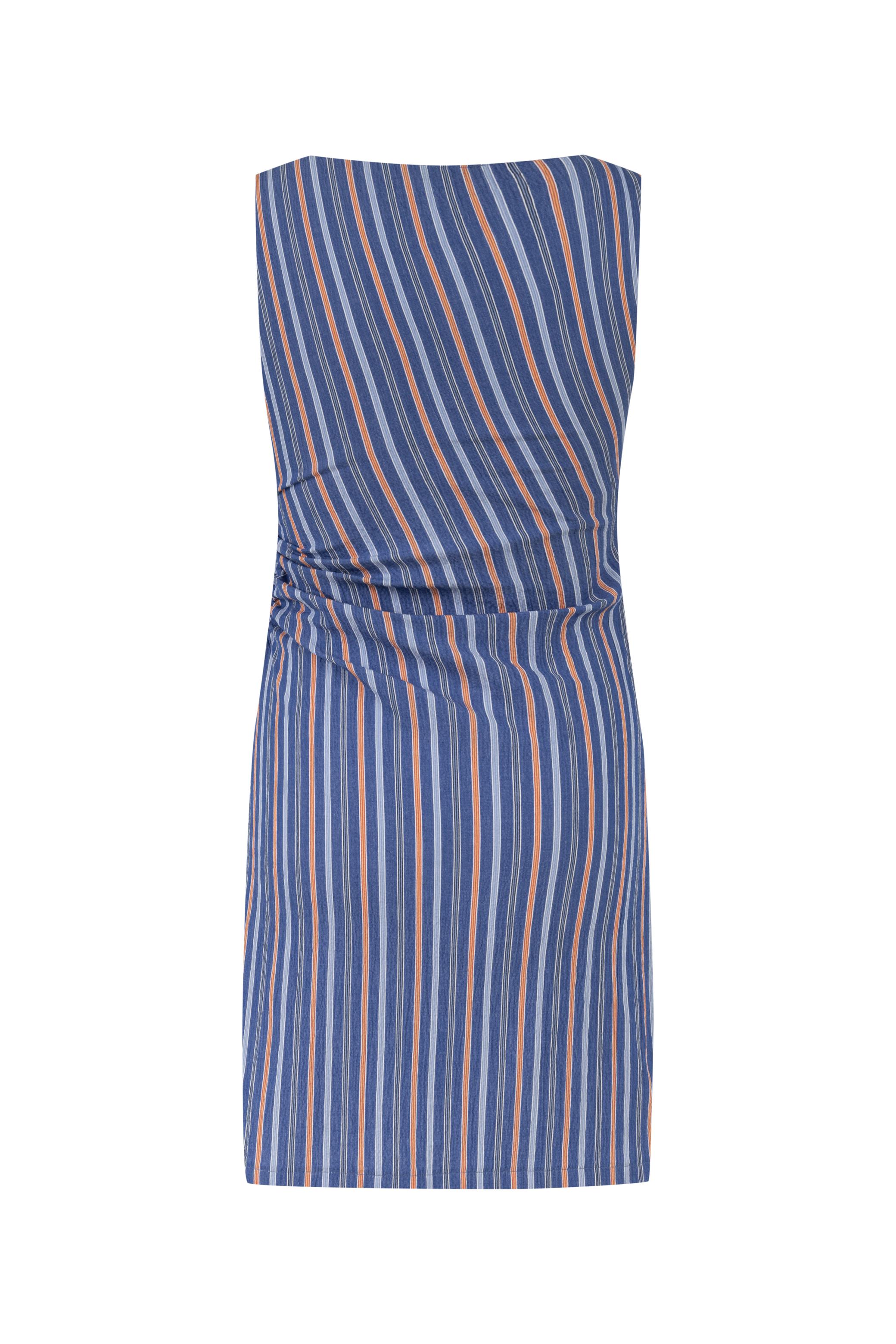 ÇİZGİLİ DRAPELİ MİNİ ELBİSE