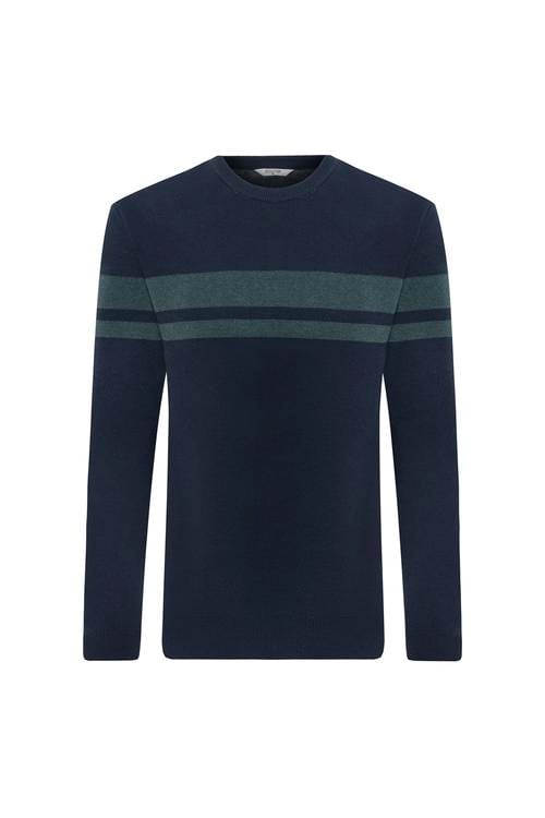  ÇİZGİLİ BİSİKLET YAKA TRİKO KAZAK