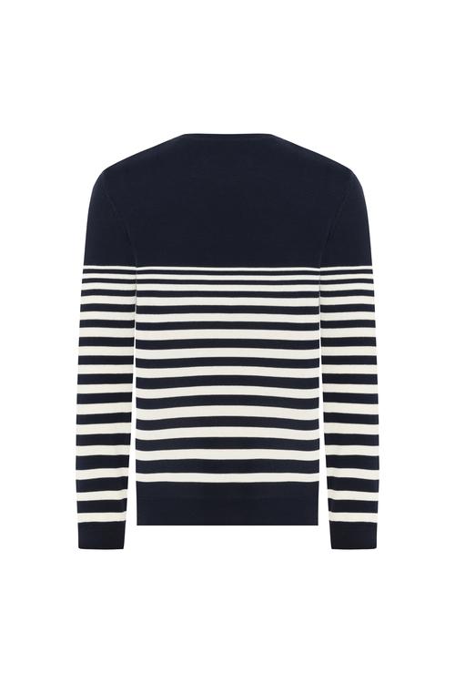  ÇİZGİLİ BİSİKLET YAKA TRİKO KAZAK