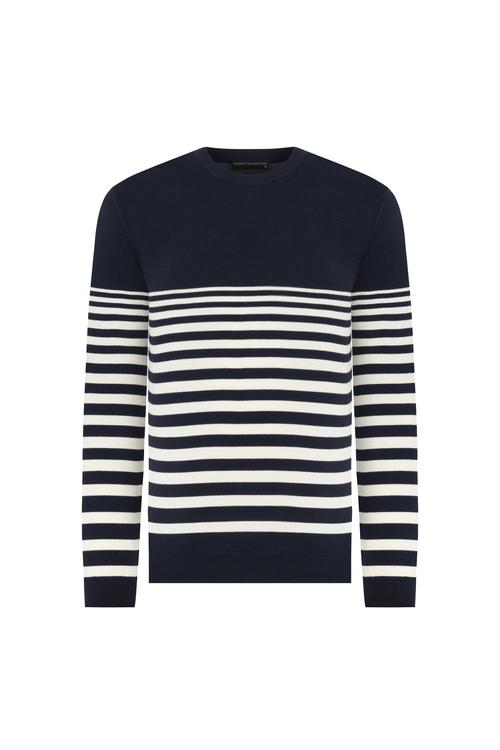  ÇİZGİLİ BİSİKLET YAKA TRİKO KAZAK