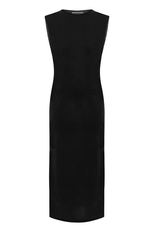  DÜZ KESİM UZUN TRİKO ELBİSE