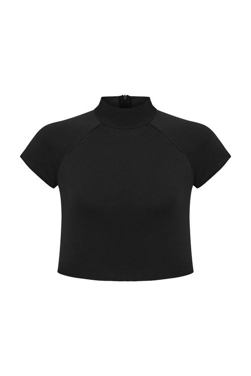  FERMUAR DETAYLI CROP TRİKO