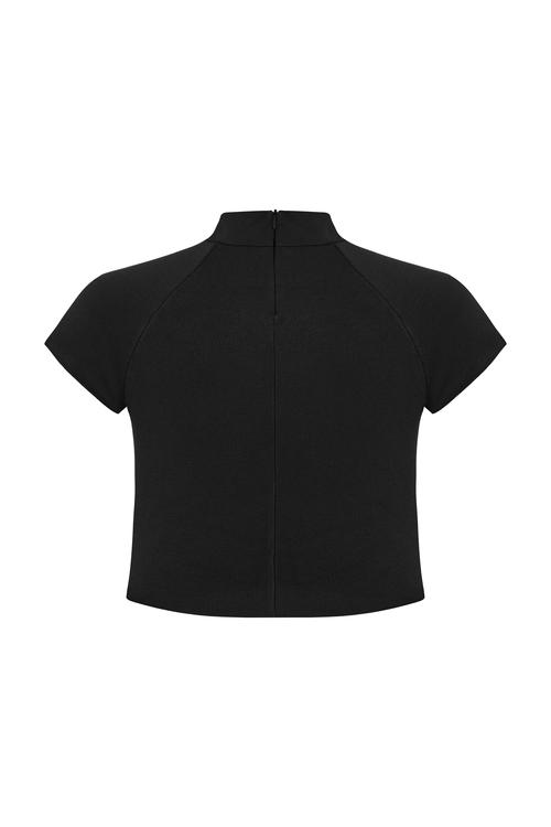  FERMUAR DETAYLI CROP TRİKO