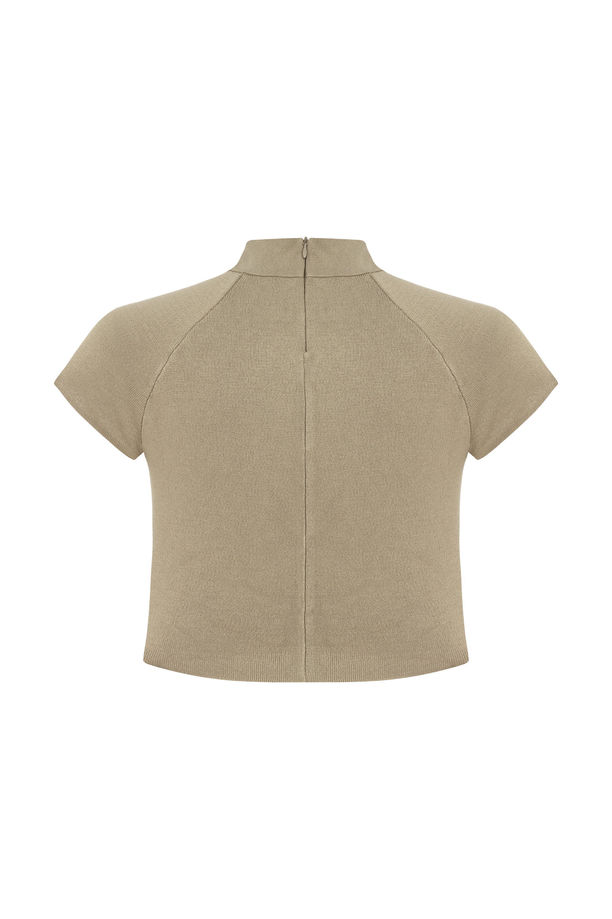 FERMUAR DETAYLI CROP TRİKO