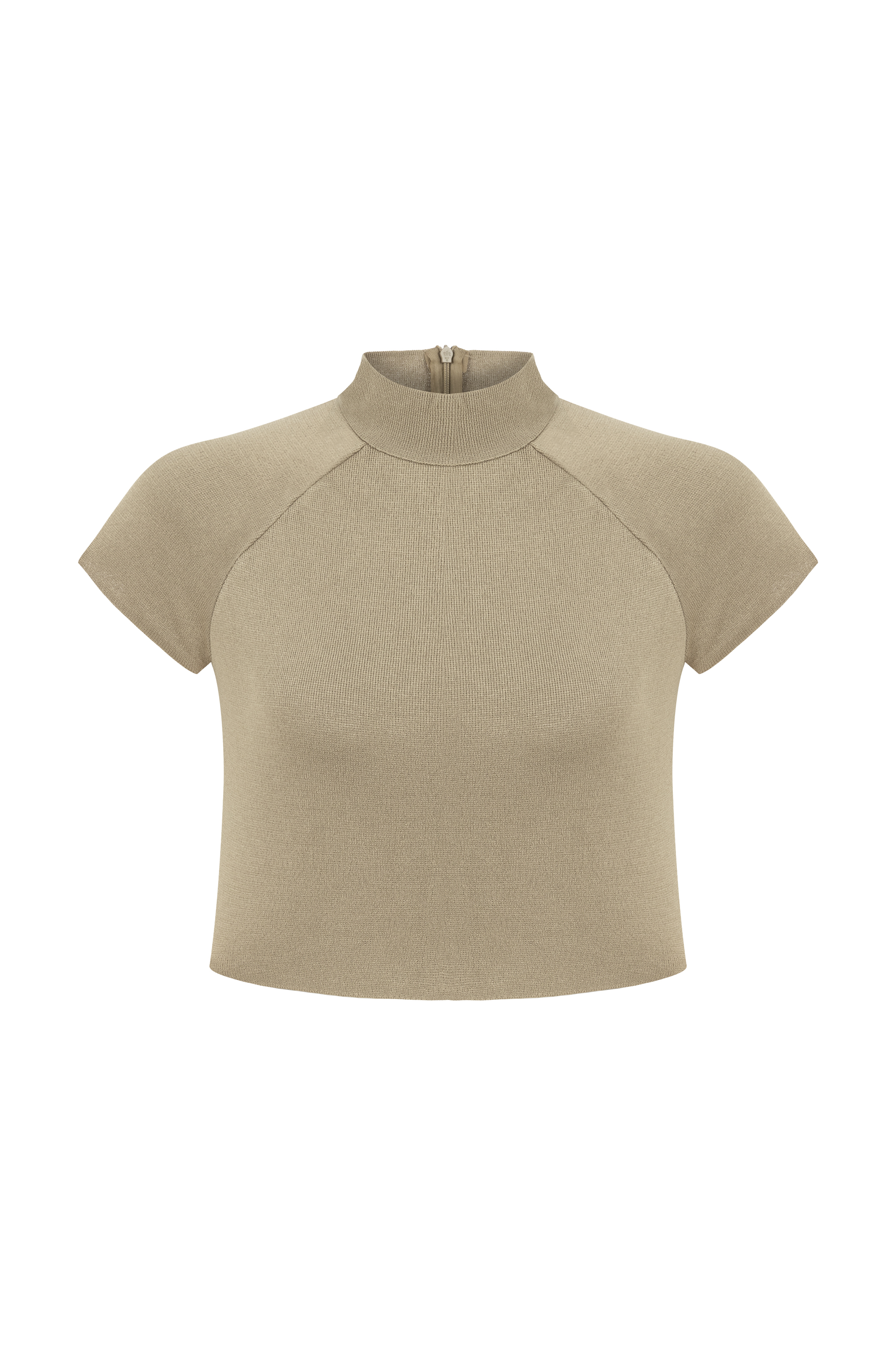 FERMUAR DETAYLI CROP TRİKO