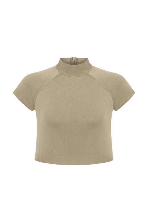  FERMUAR DETAYLI CROP TRİKO