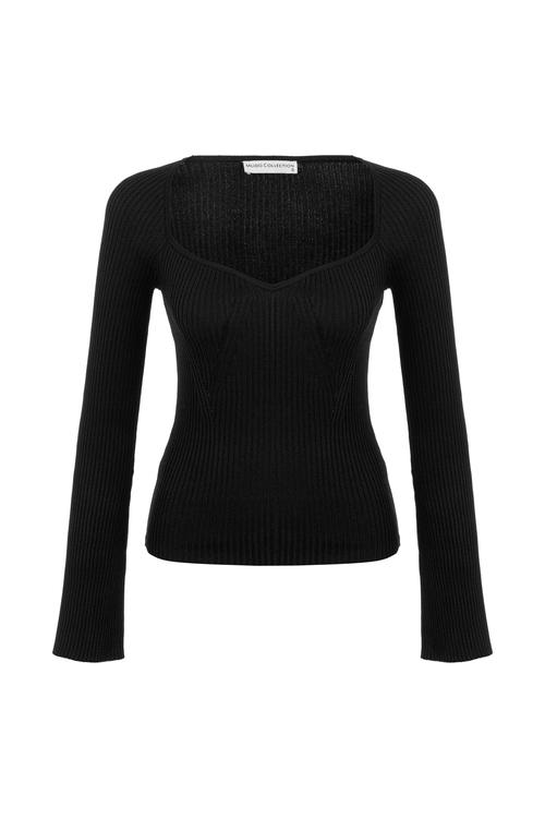  FİTİLLİ AÇIK YAKA TRİKO KAZAK