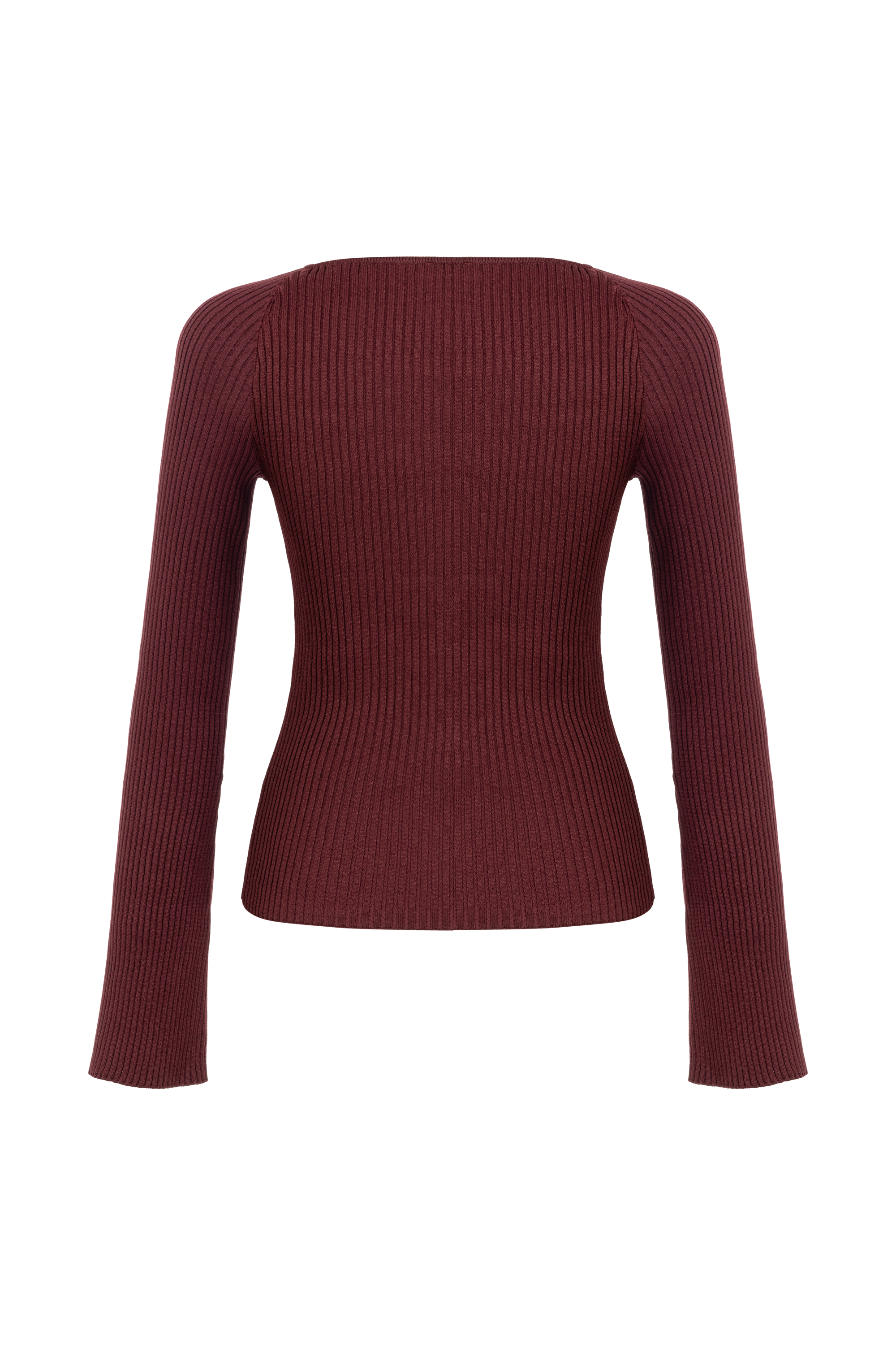 FİTİLLİ AÇIK YAKA TRİKO KAZAK