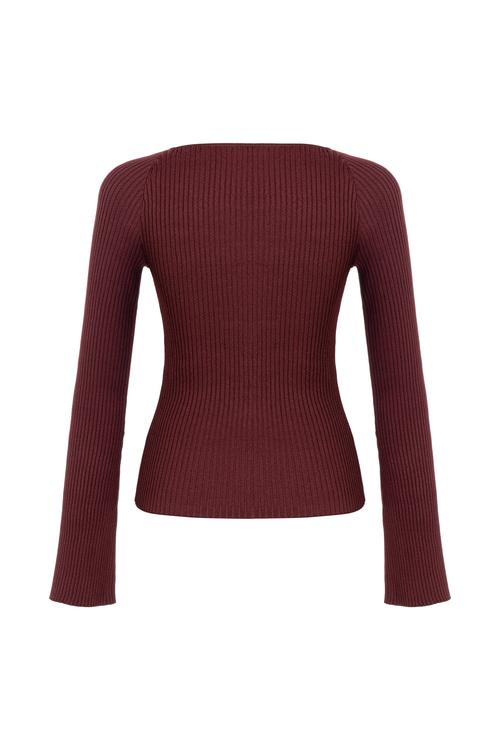  FİTİLLİ AÇIK YAKA TRİKO KAZAK