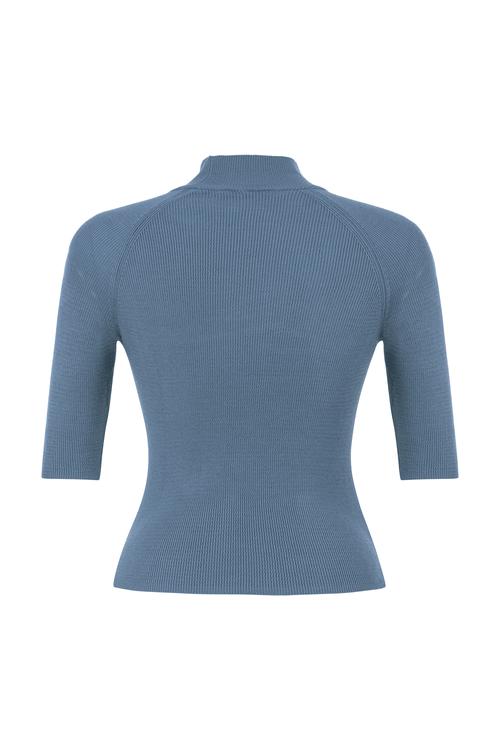  FİTİLLİ DİK YAKA TRİKO KAZAK