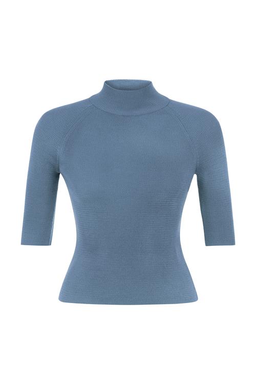  FİTİLLİ DİK YAKA TRİKO KAZAK