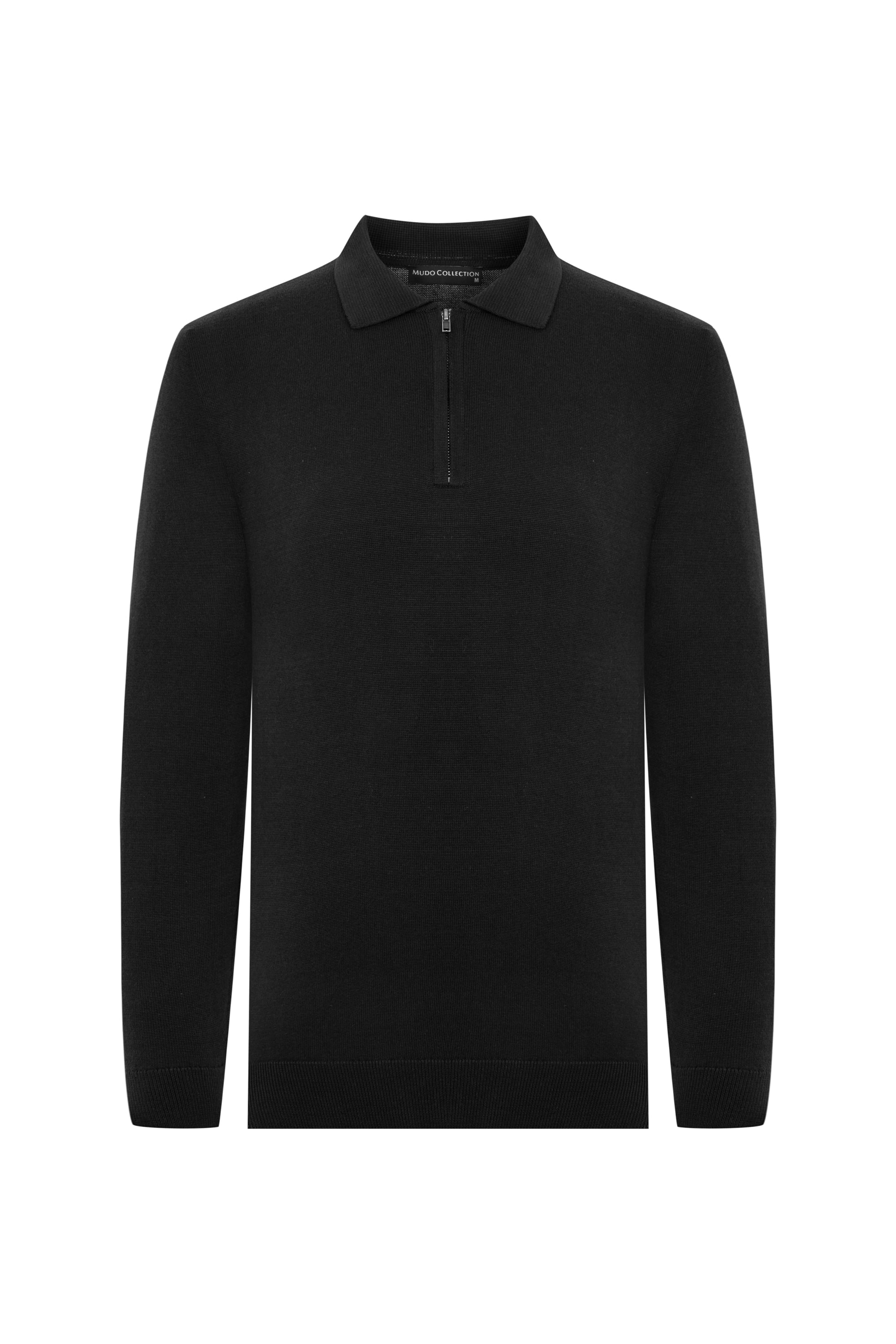 YARIM FERMUARLI POLO YAKA TRİKO KAZAK