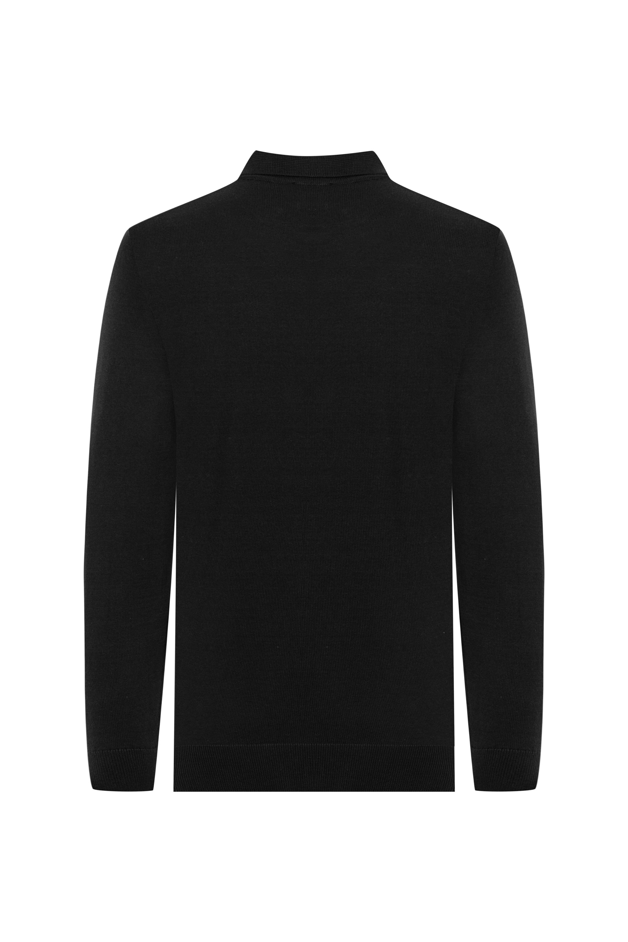 YARIM FERMUARLI POLO YAKA TRİKO KAZAK