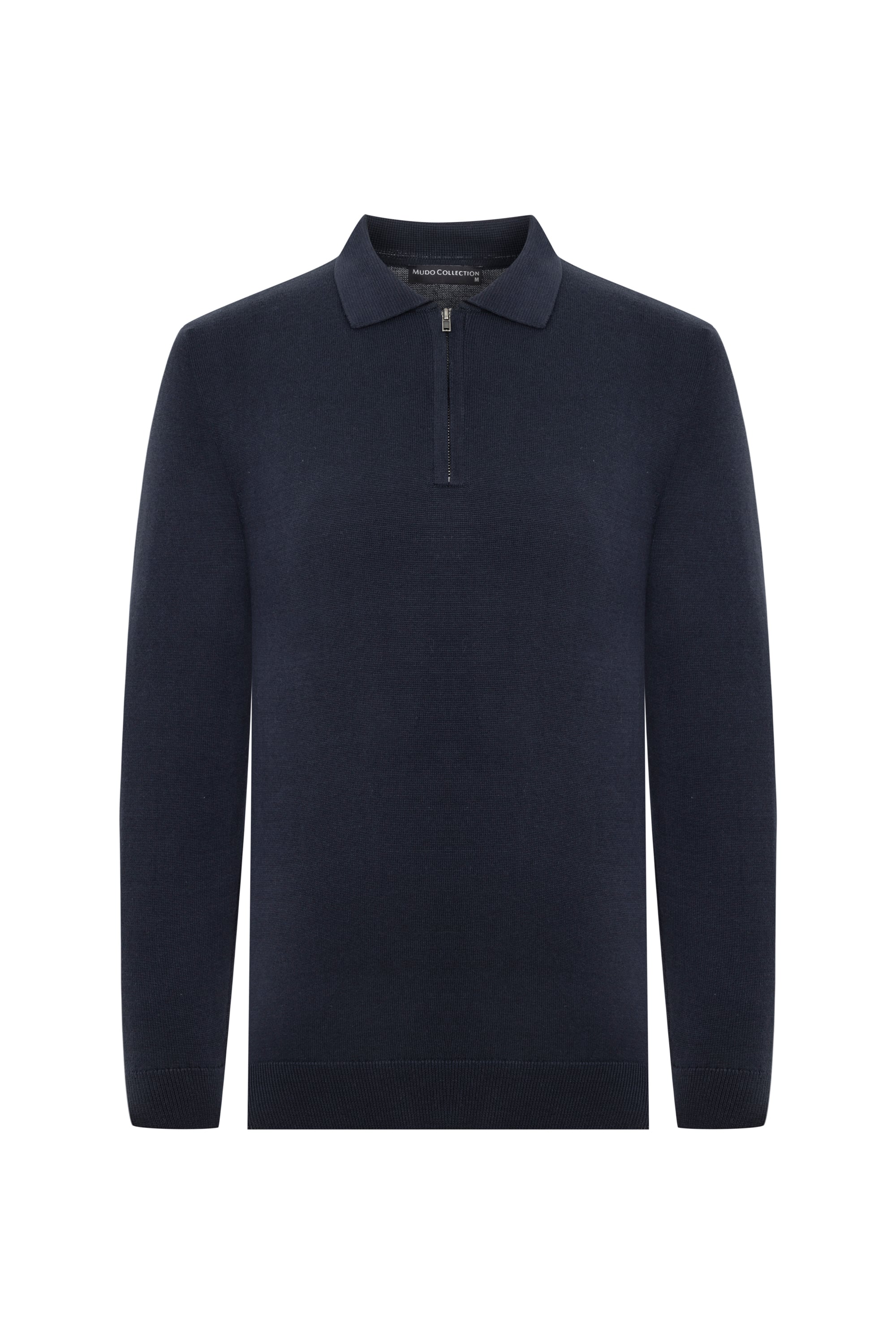 YARIM FERMUARLI POLO YAKA TRİKO KAZAK