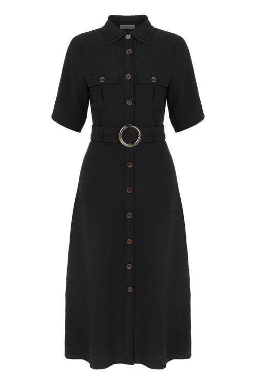  KISA KOLLU MİDİ GÖMLEK ELBİSE