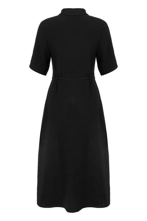  KISA KOLLU MİDİ GÖMLEK ELBİSE