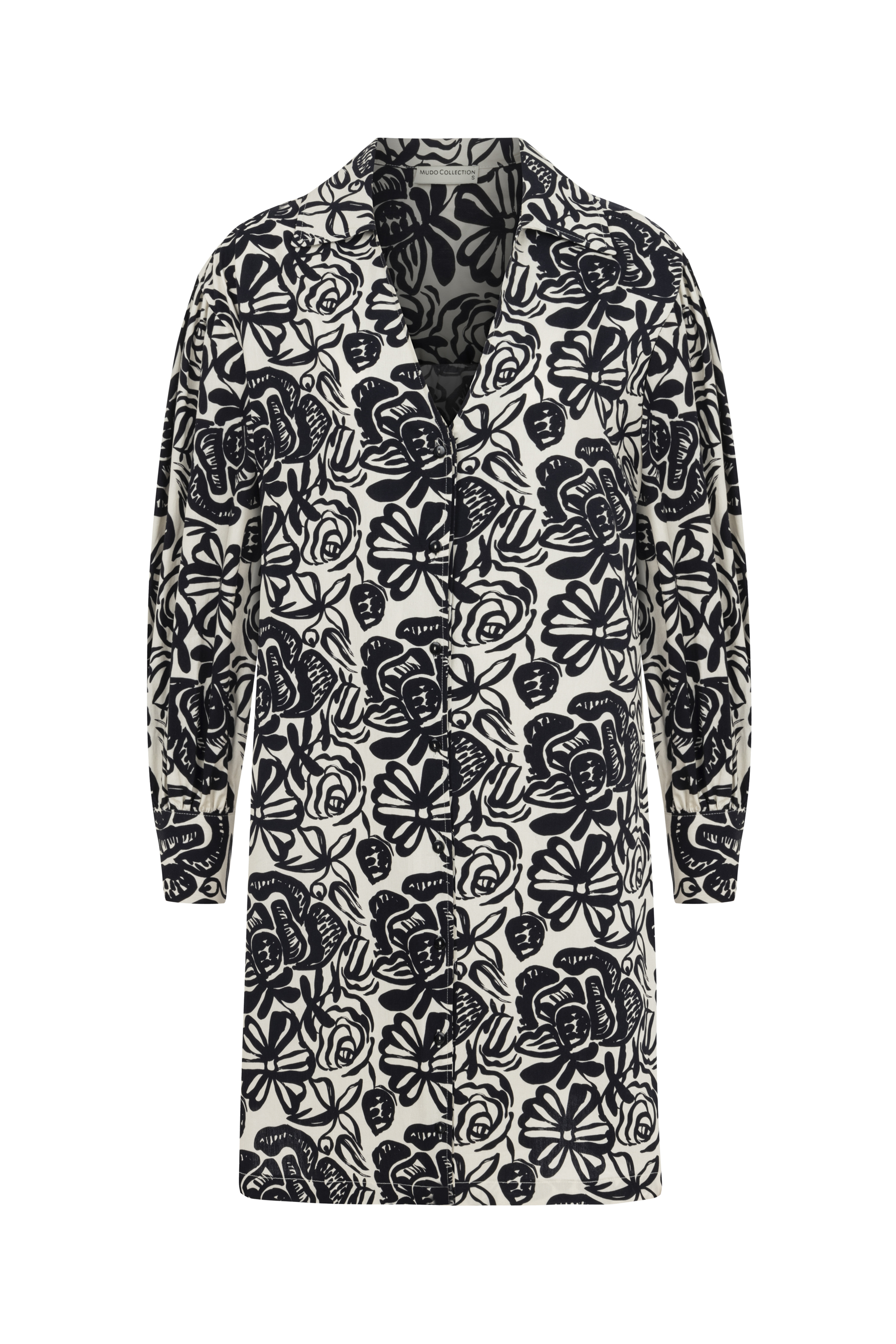 ÇİÇEK DESENLİ UZUN KOLLU MİNİ ELBİSE