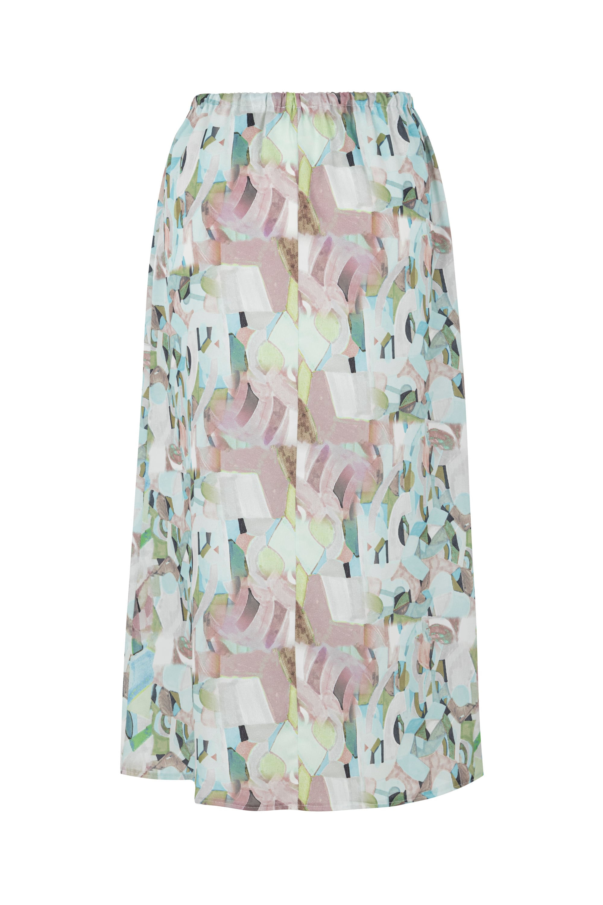 BELİ BAĞLAMALI DESENLİ MİDİ ETEK