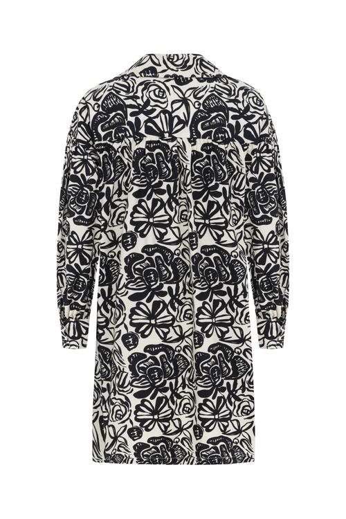  ÇİÇEK DESENLİ UZUN KOLLU MİNİ ELBİSE