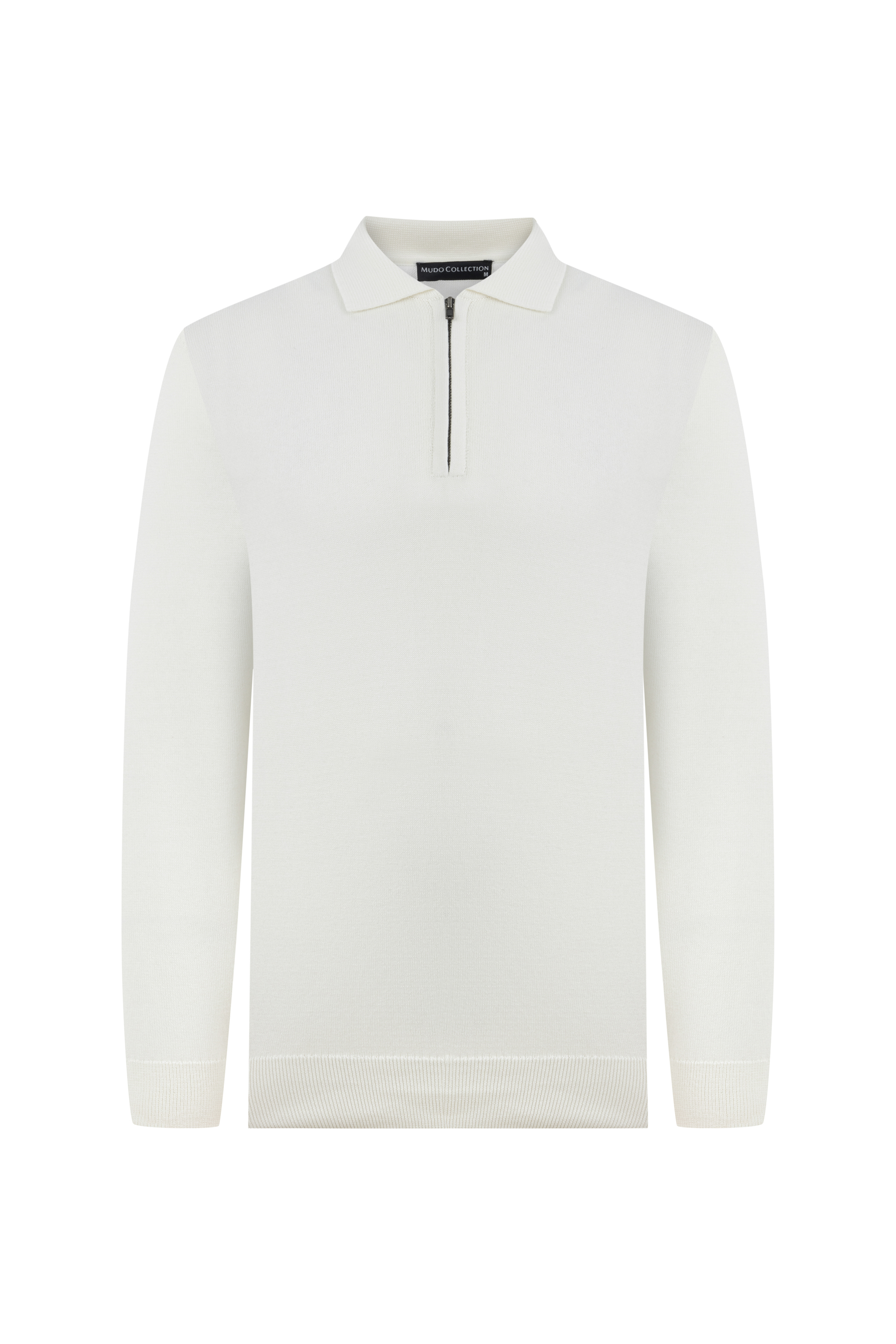 YARIM FERMUARLI POLO YAKA TRİKO KAZAK