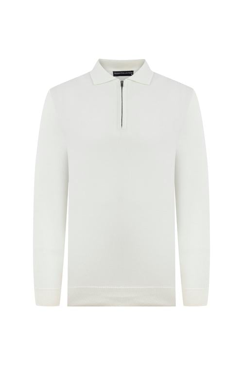  YARIM FERMUARLI POLO YAKA TRİKO KAZAK