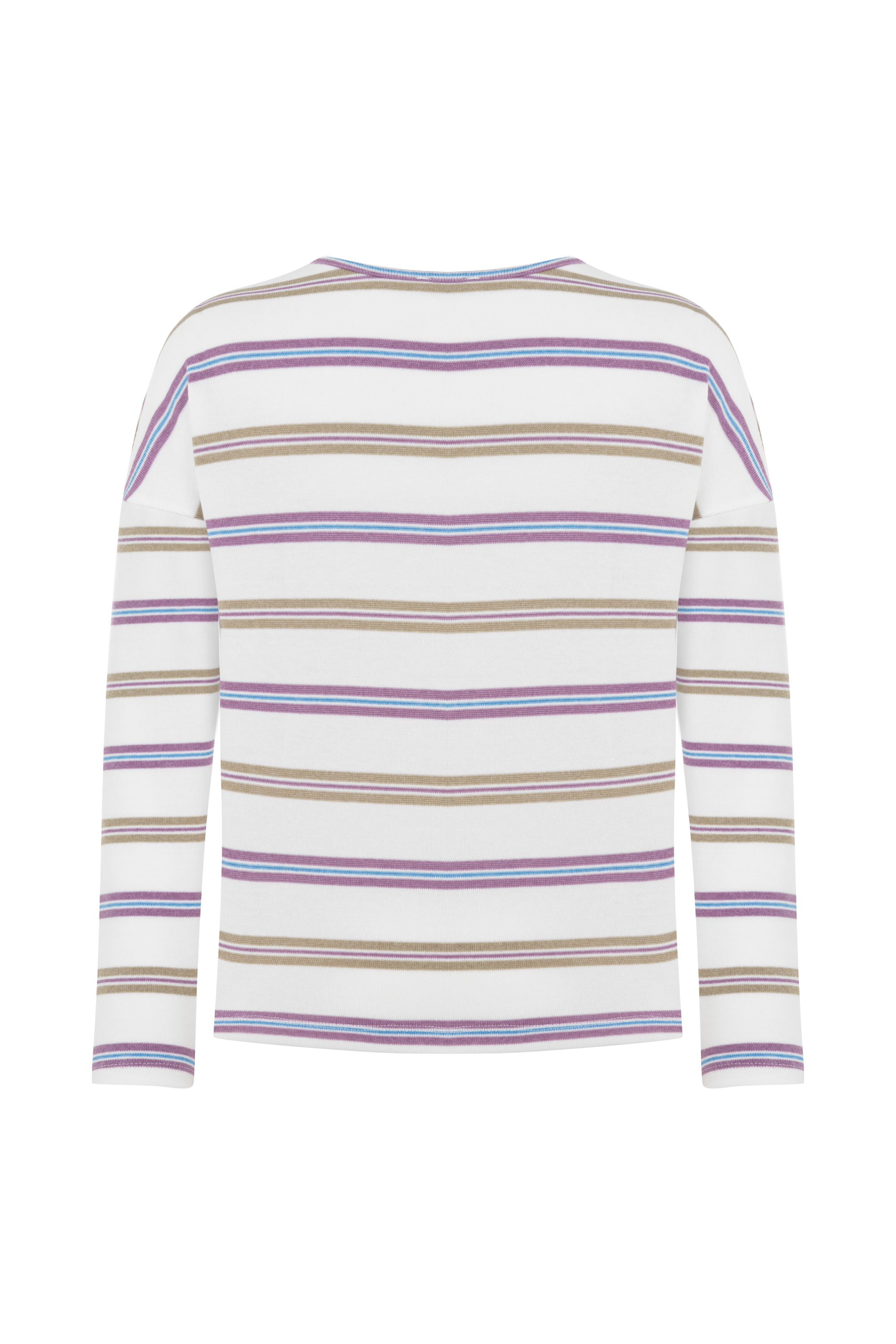 ÇİZGİLİ BİSİKLET YAKA TRİKO KAZAK