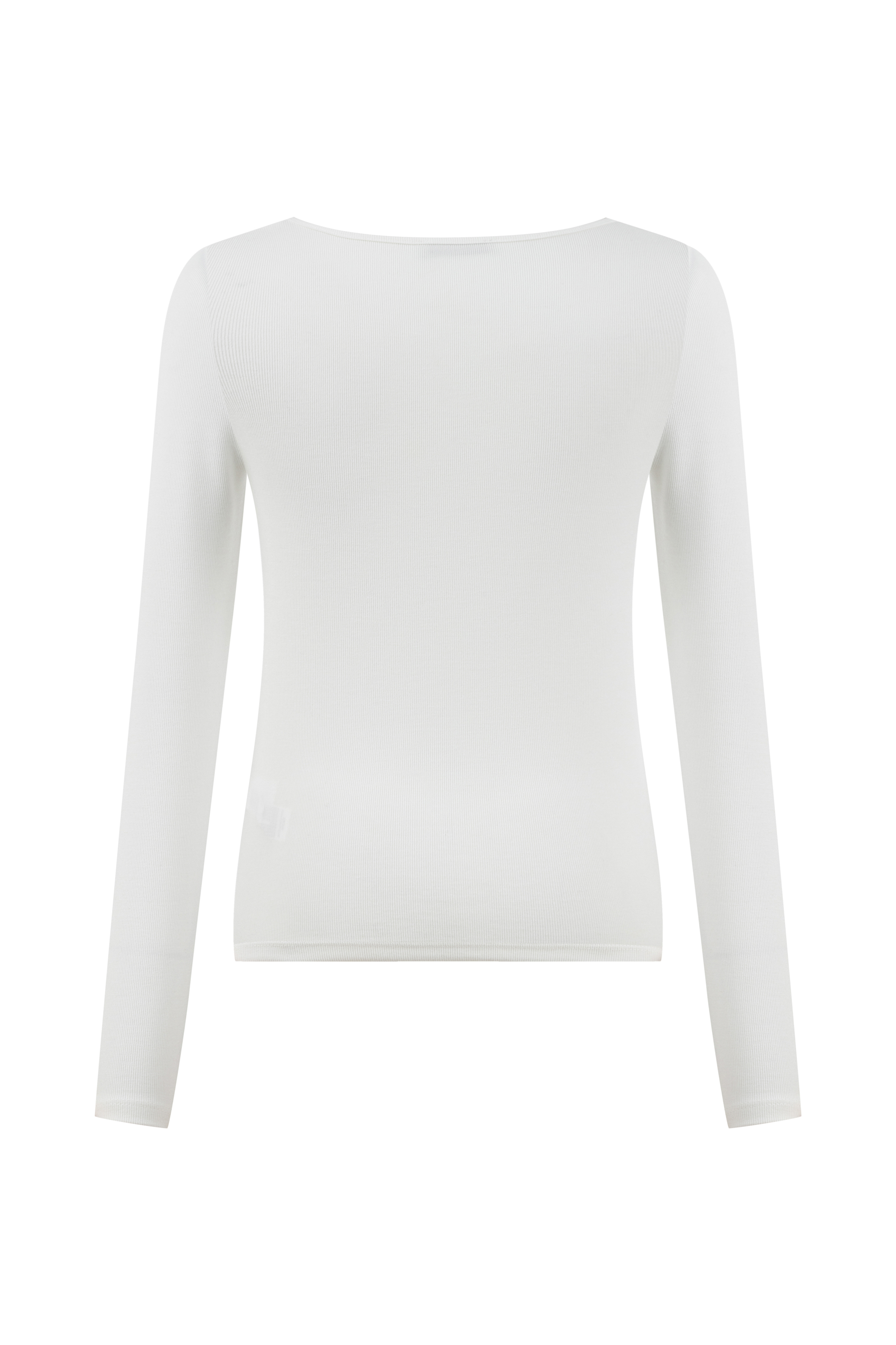 ASİMETRİK YAKA UZUN KOLLU T-SHIRT